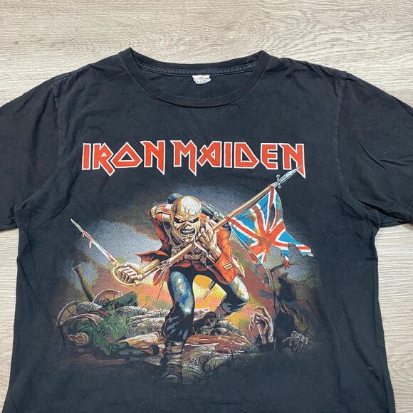 Iron Maiden The Trooper Eddie 2010 Boxy Cropped Tee Shirt Medium Punk Y2K - Picture 2 of 9